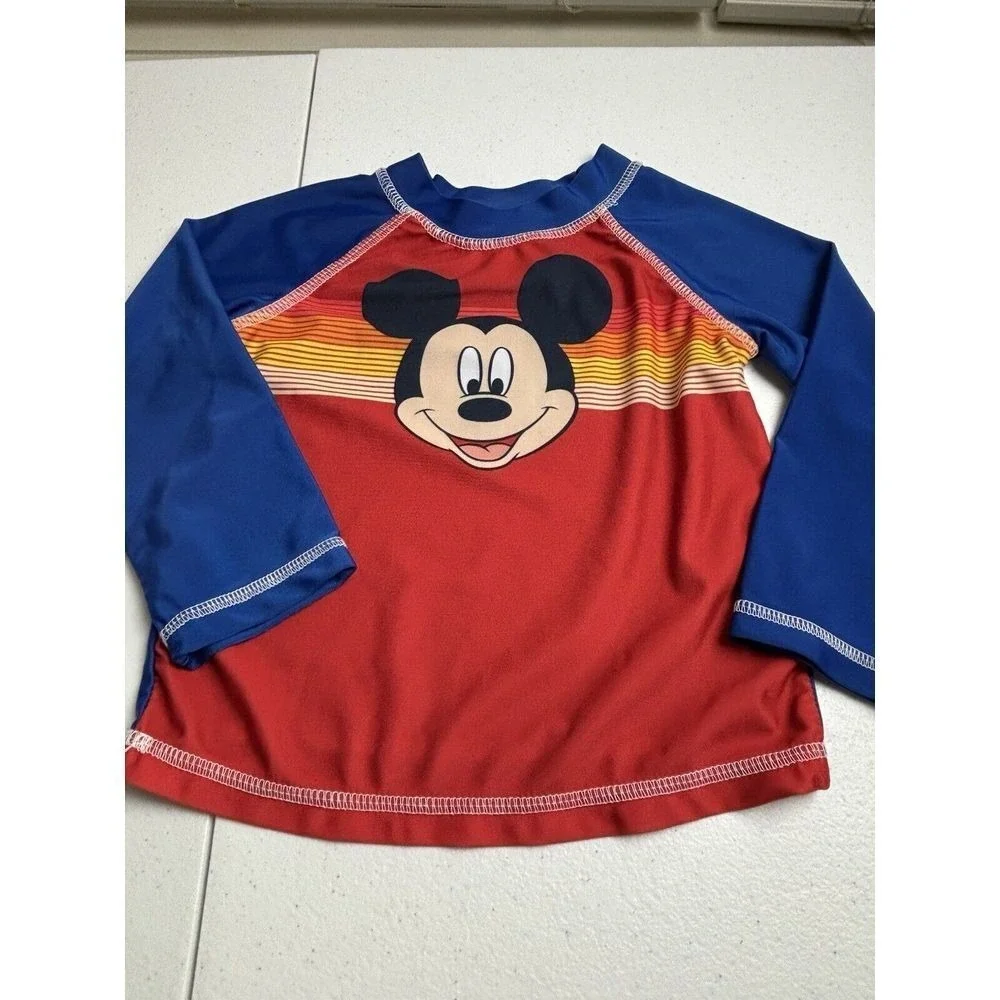 Disney  Swim Rash Guard Mickey Mouse Vtg2T Beachwear Sunscreen  Toddler Vacation
